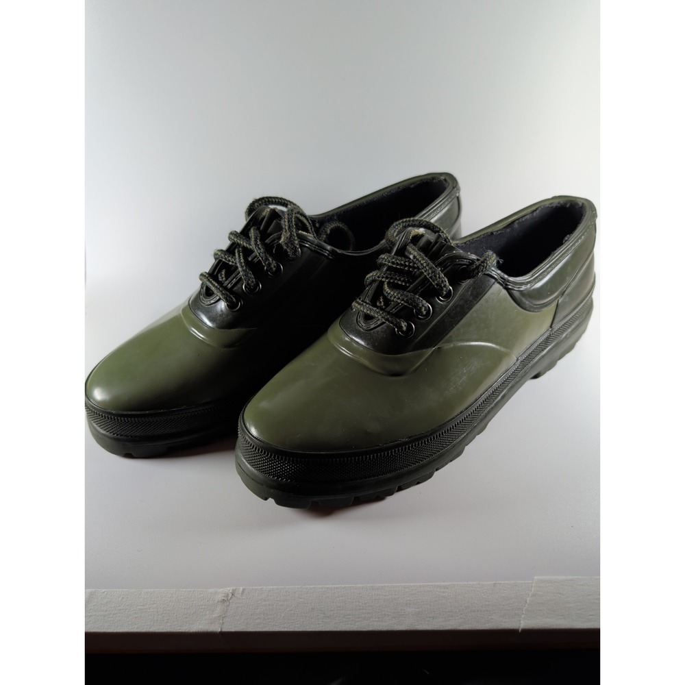 VTG Daniel Green Olive Green Rubber Rain Shoes Womens 7 Lace Up Thermollite